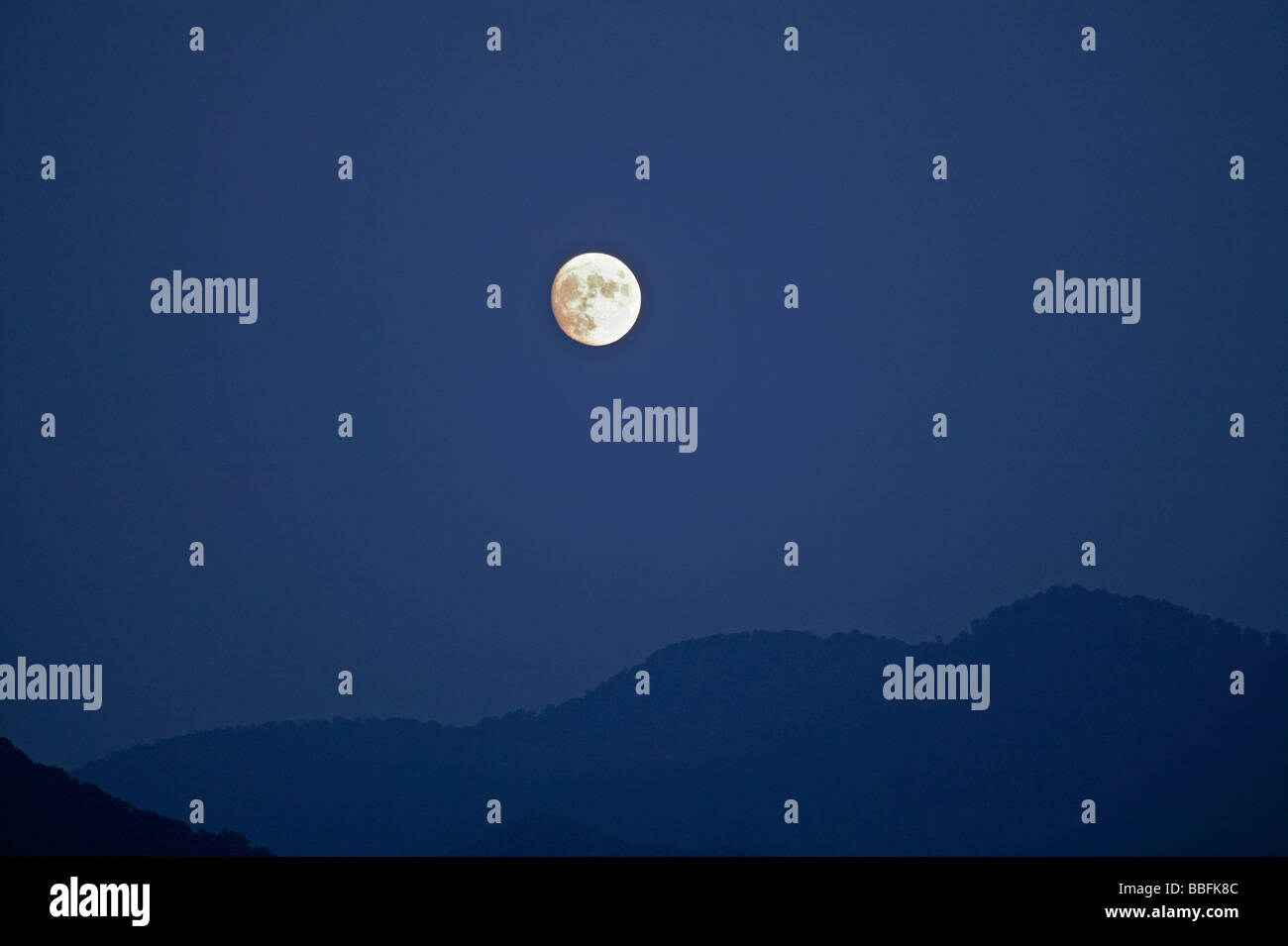 Full Moon On Night Sky Stock Photo - Alamy