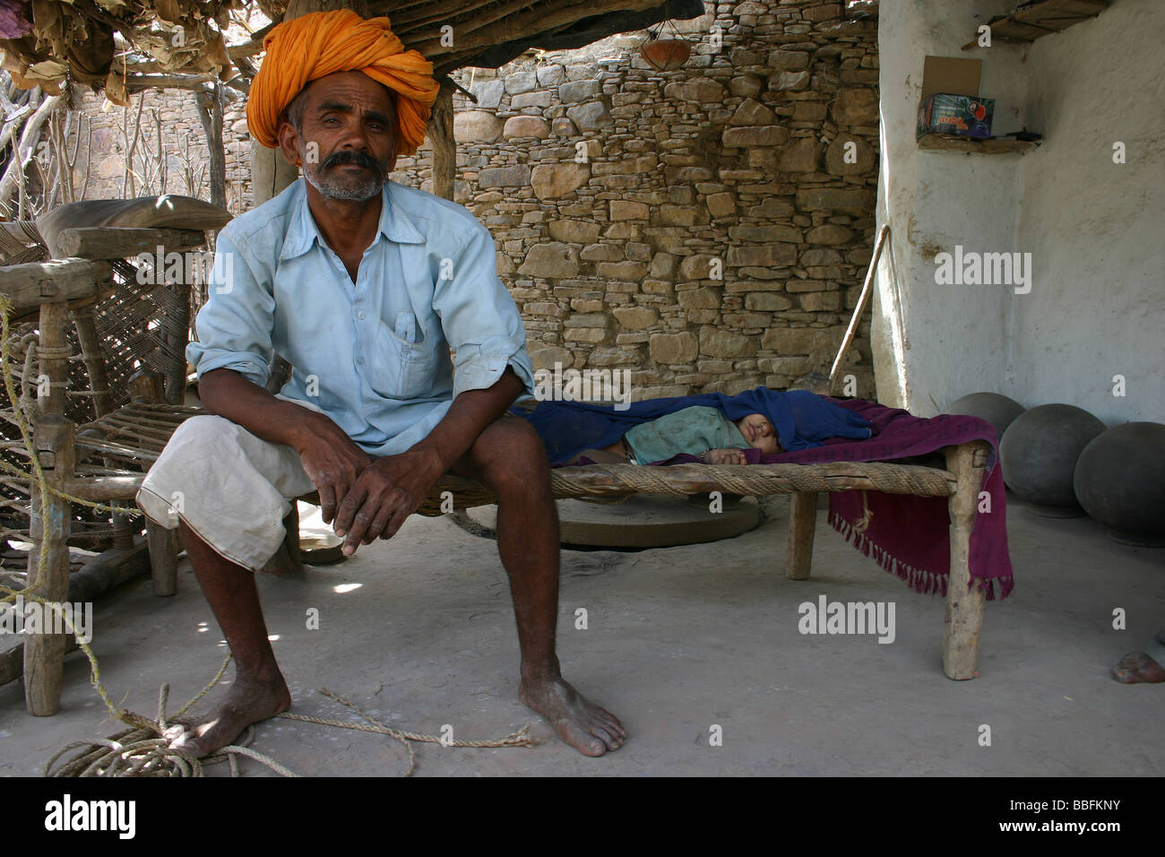 father-and-child-rajasthani-village-india-stock-photo-alamy