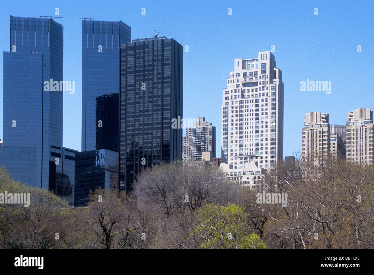 New York City Central Park West and South Skyline NYC USA Stock Photo