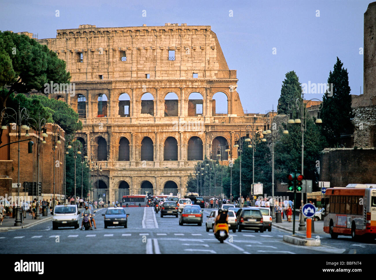 Colosseum, Via dei Fori Imperiali, Rome, Lazio, Italy, Europe Stock Photo