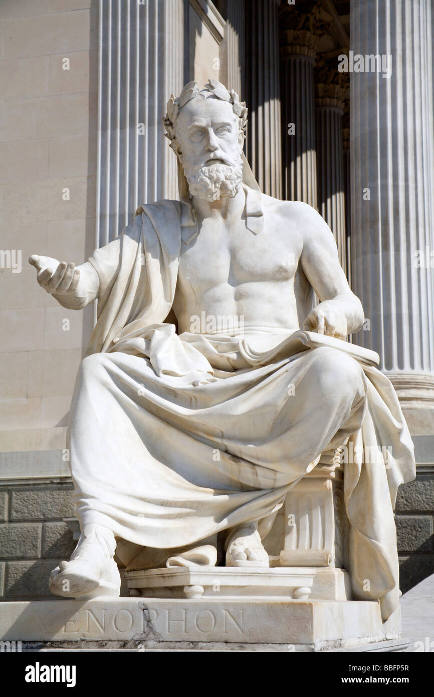 Vienna - philosopher statue for the Parliament - Xenophanes Stock Photo
