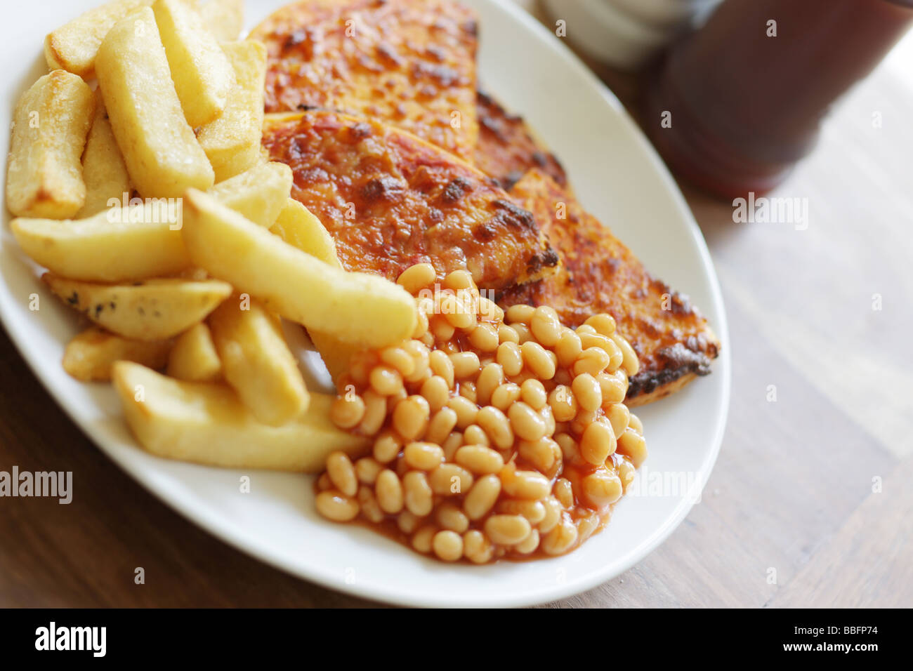 Pizza with Chips Stock Photo Alamy