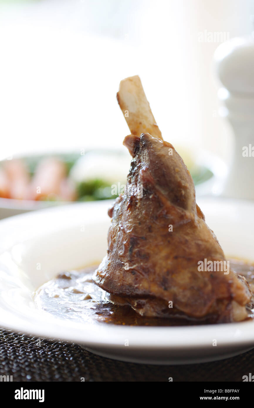 Leg of Lamb in Gravy Stock Photo Alamy