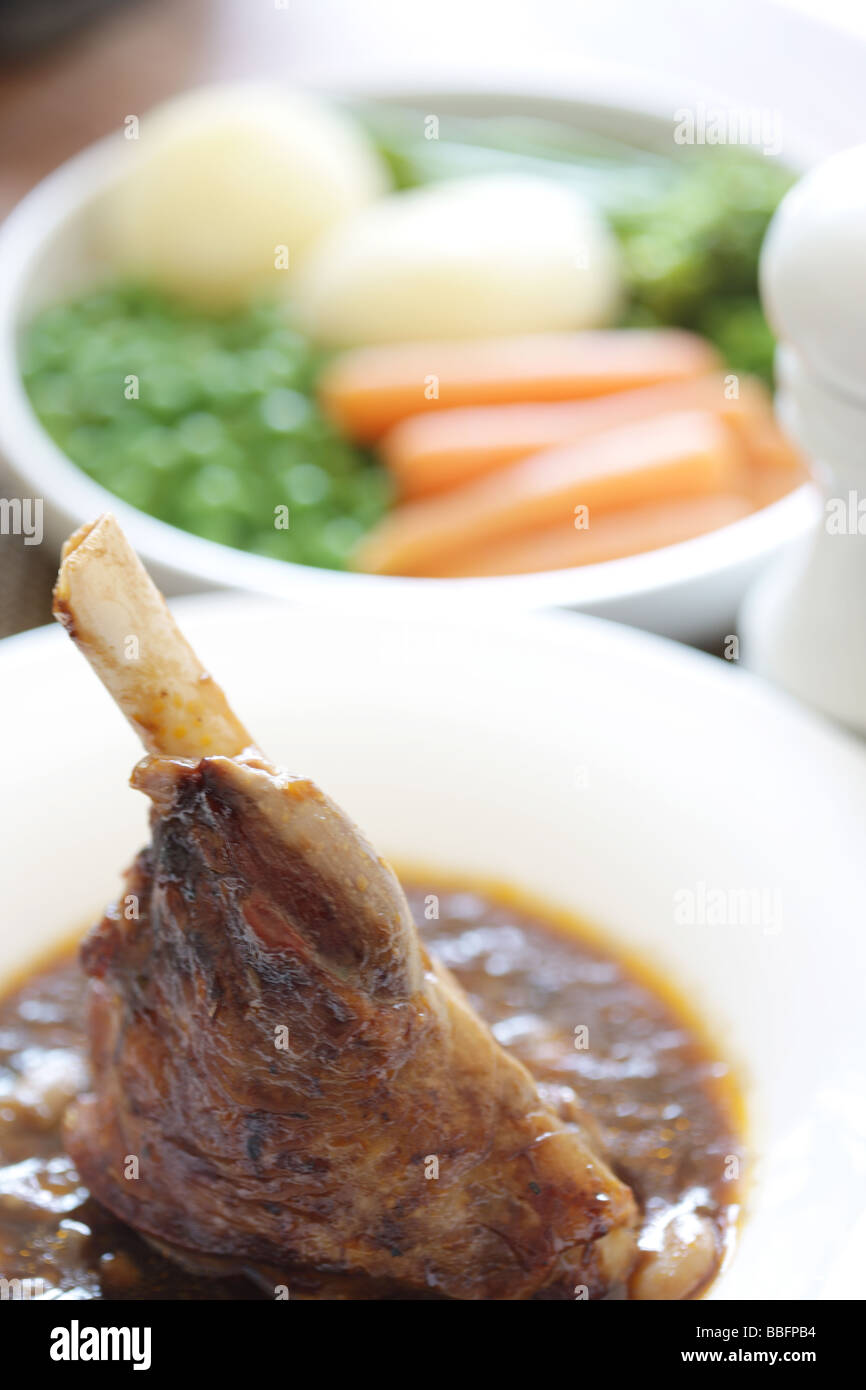 Leg of Lamb in Gravy Stock Photo Alamy