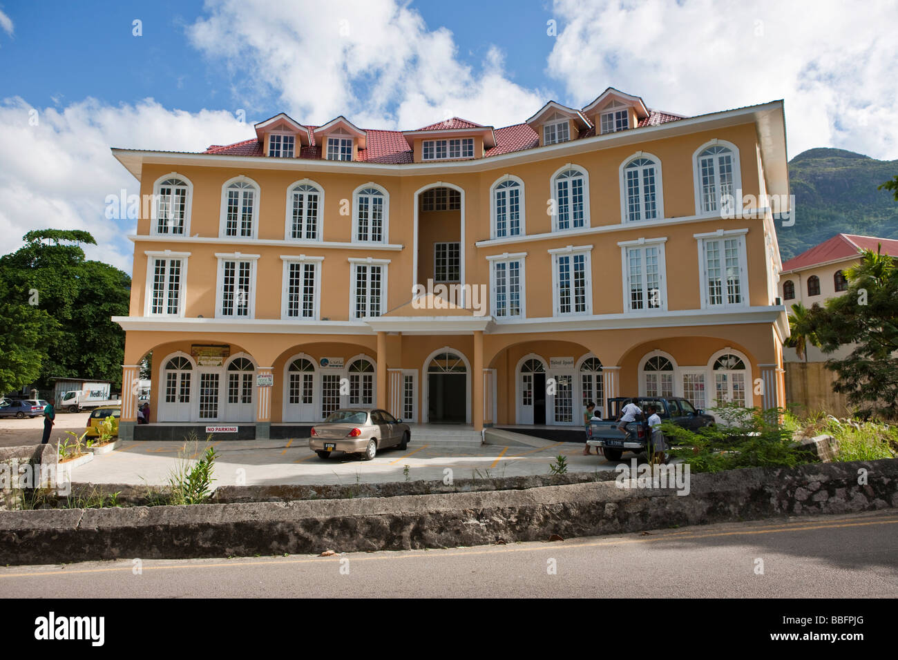 Office building, Oliver Maradan Street, capital city Victoria, Mahe