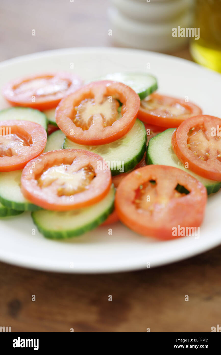 Sliced Cucumber and Tomato Stock Photo - Alamy