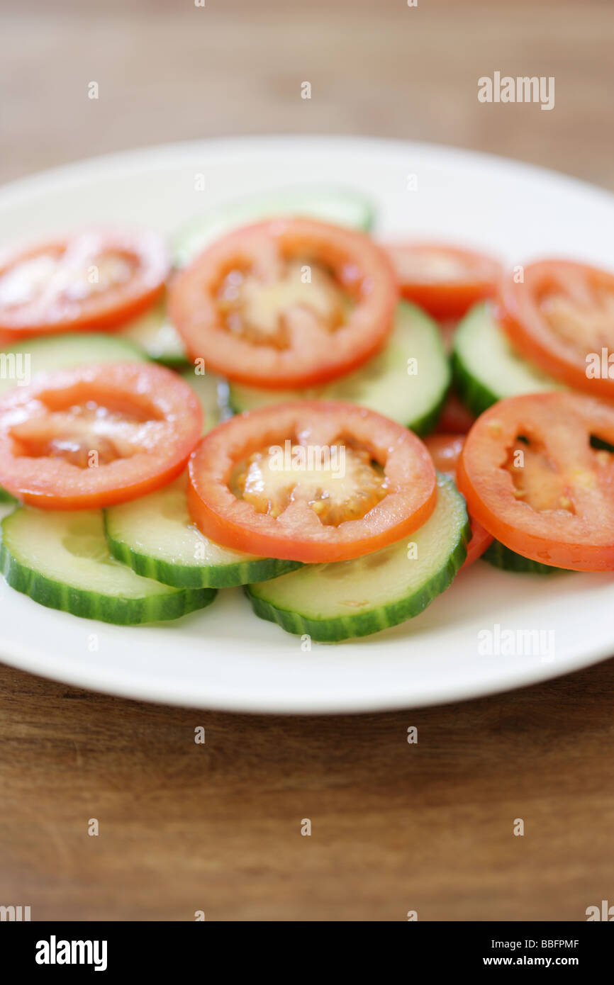 Sliced Cucumber and Tomato Stock Photo - Alamy