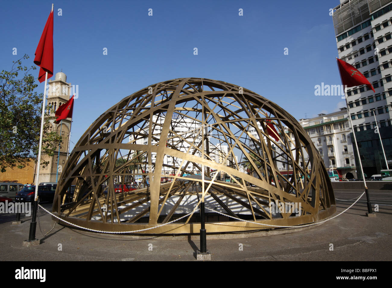 Africa, North Africa, Morocco, Casablanca, United Nations Square, Place des  Nations Unies, Dome, Sculpture Stock Photo - Alamy