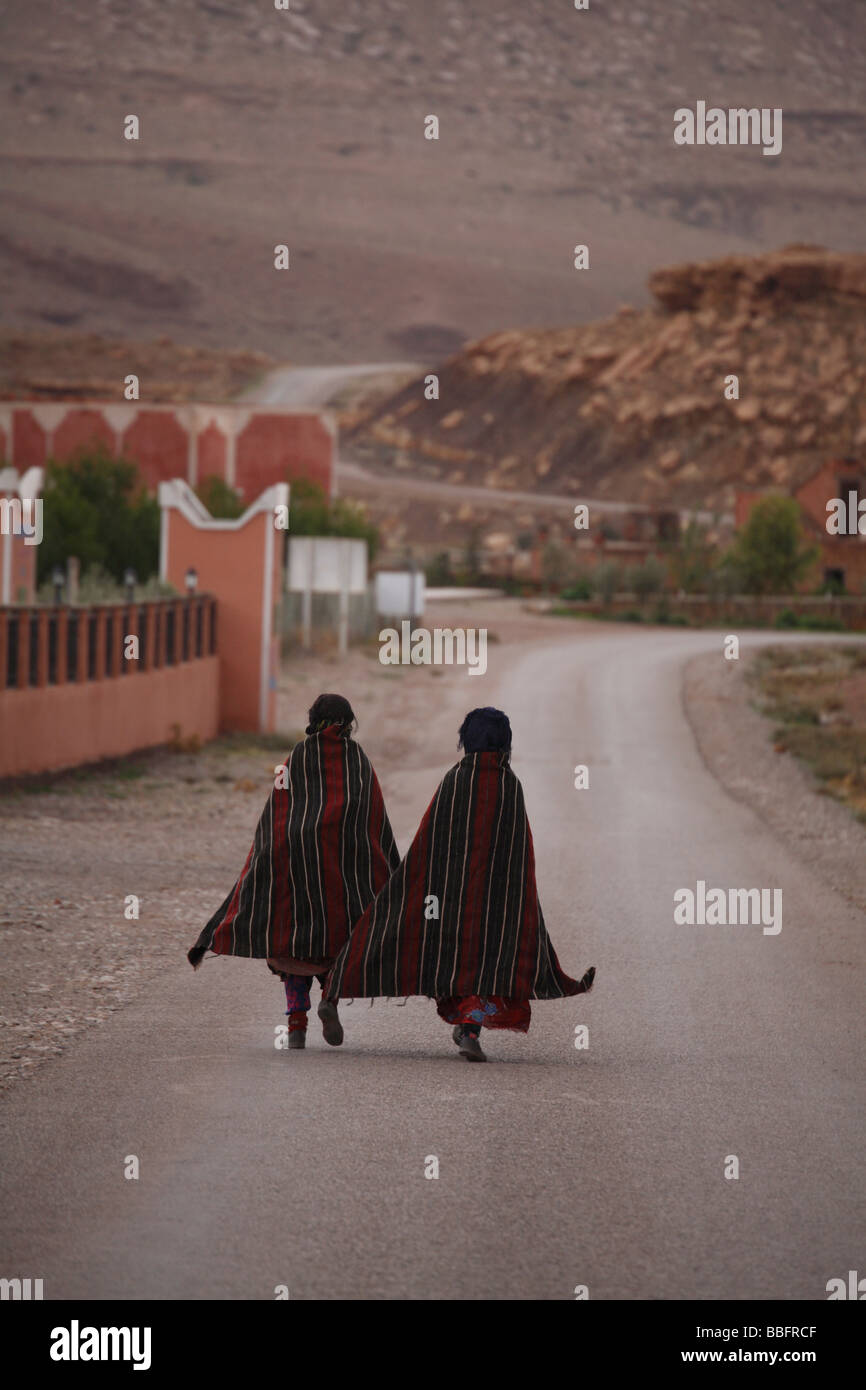 Africa, North Africa, Morocco, Atlas Region, Todra Gorge, Tamtatouchte Village, Berber Women Stock Photo