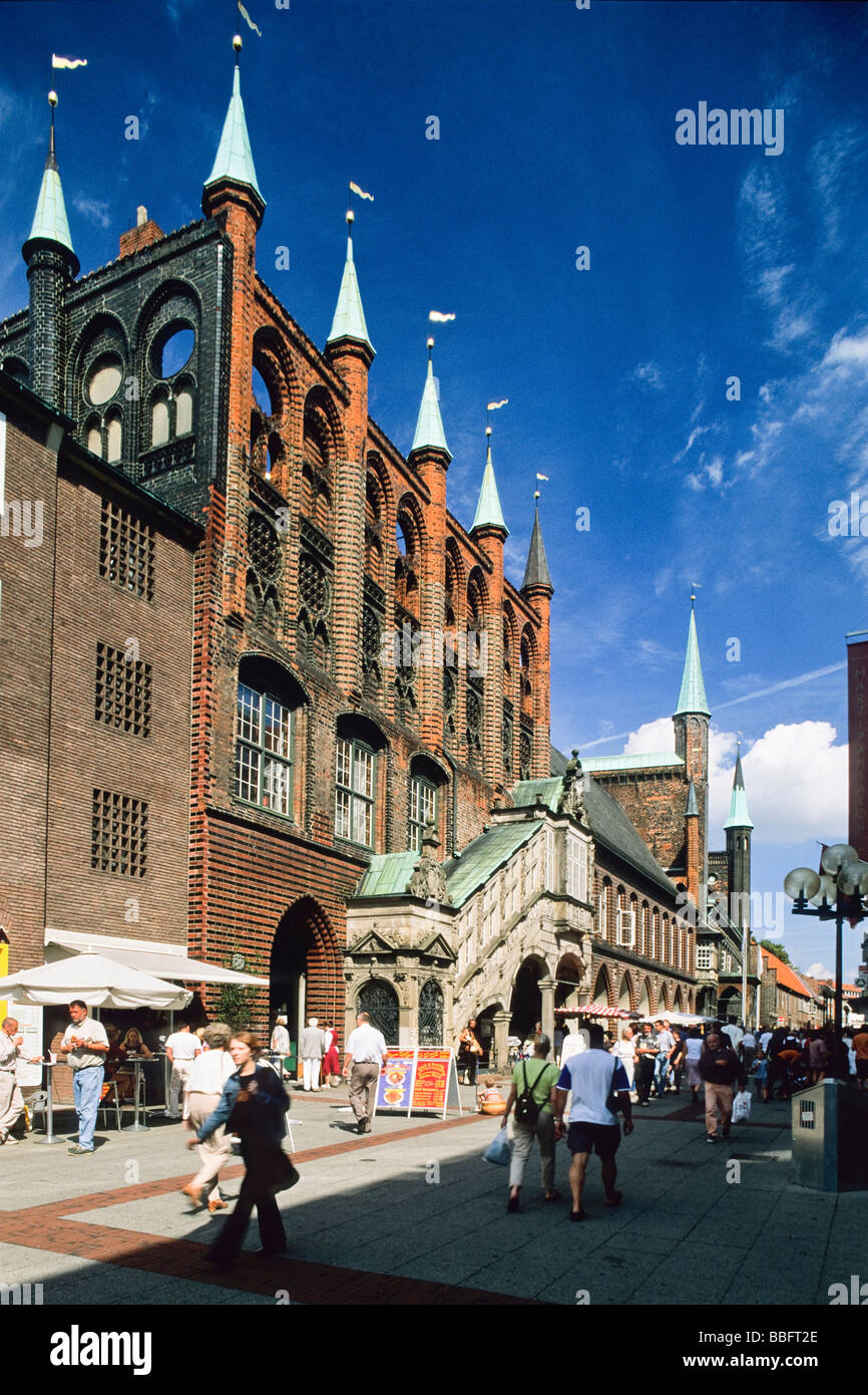 City Hall, Breite Strasse Street, old part of Luebeck, Schleswig