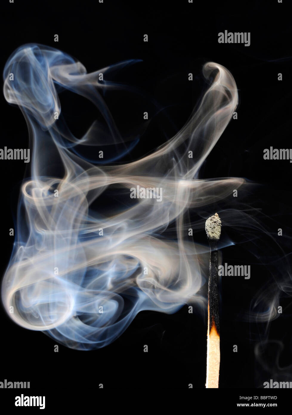 Match burned, smoke Stock Photo Alamy