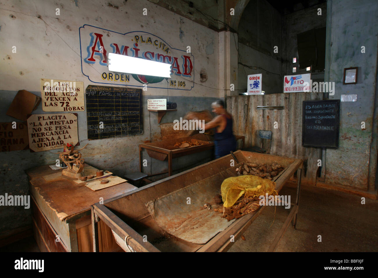 Grocery store, Havana, Cuba, Caribbean, Greater Antilles Stock Photo