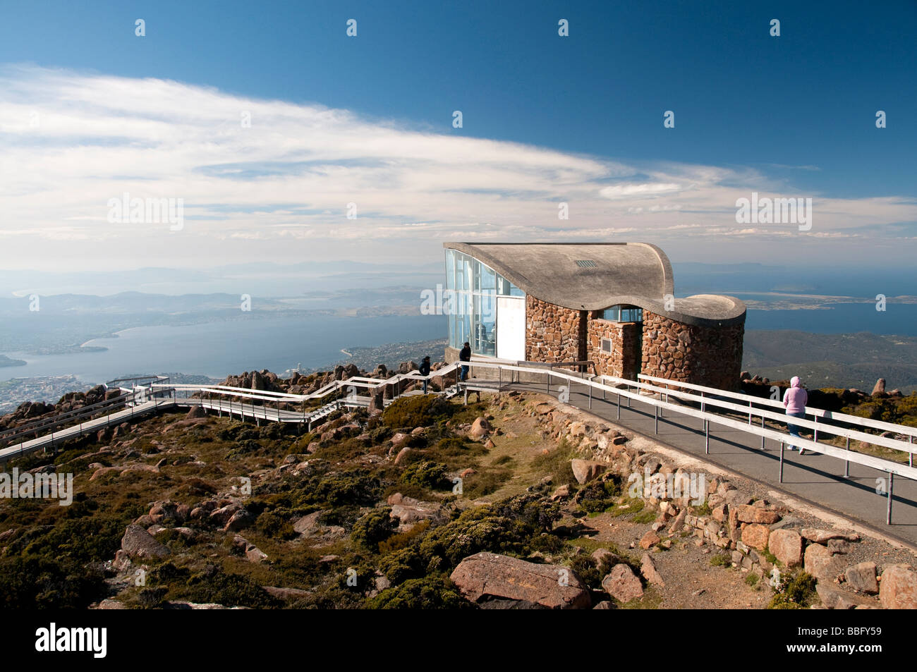 Lookout at the summit of Mt Wellington Hobart Tasmania Australia Stock