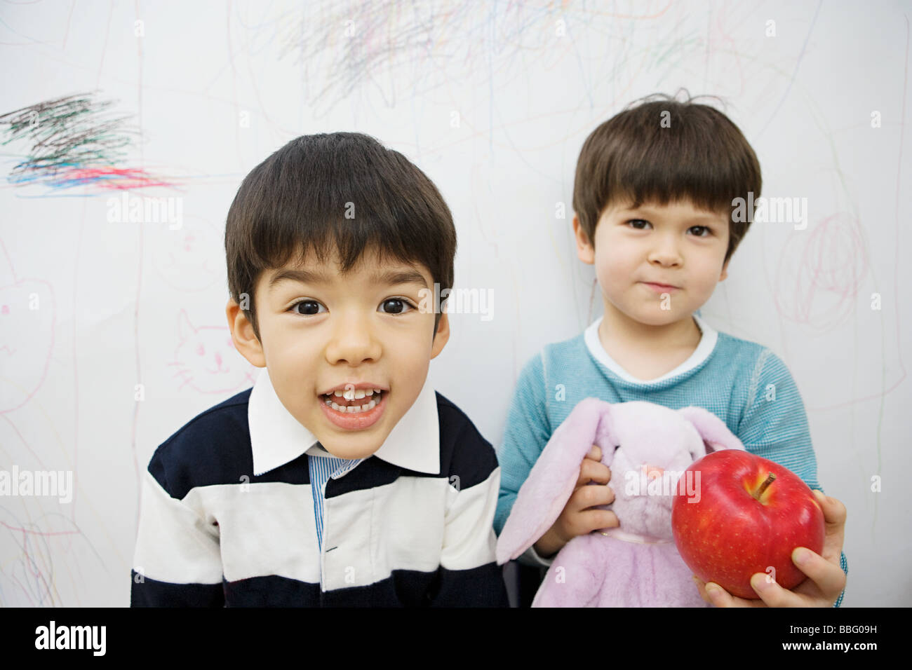 Portrait of two boys Stock Photo - Alamy