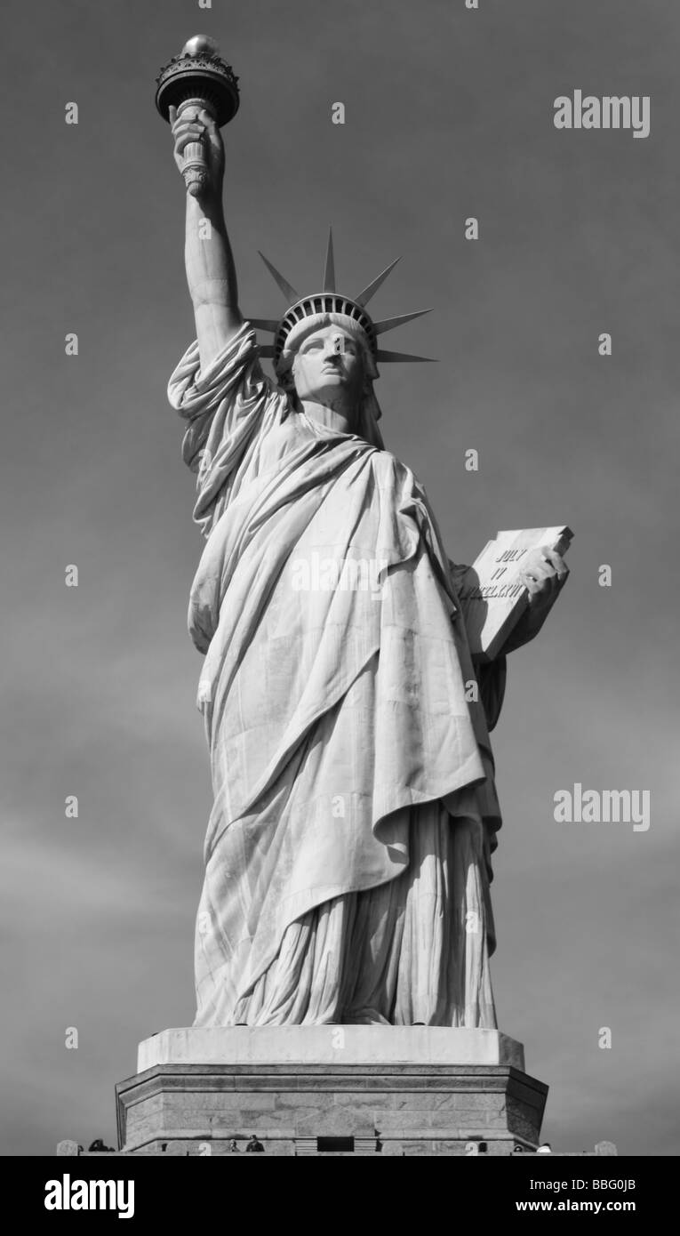 The statue of Liberty situated on Liberty island New York City Stock
