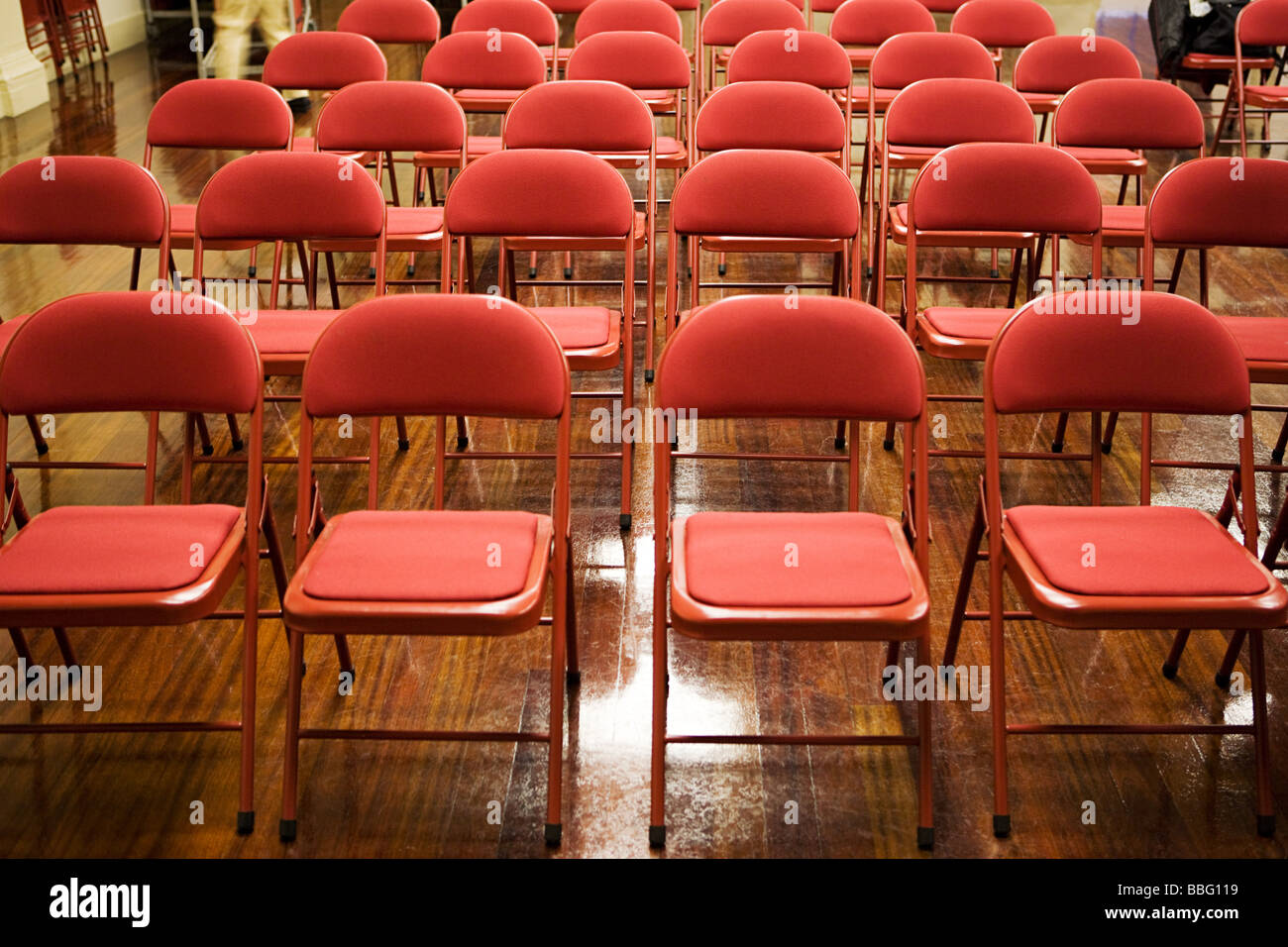 Empty chairs in a hall Stock Photo Alamy