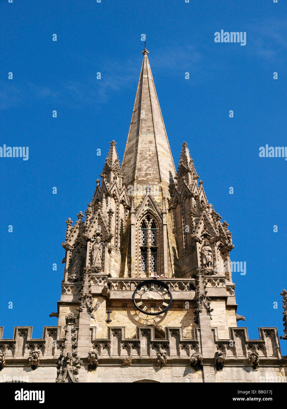 The spire University Church of St Mary the Virgin Oxford Stock Photo