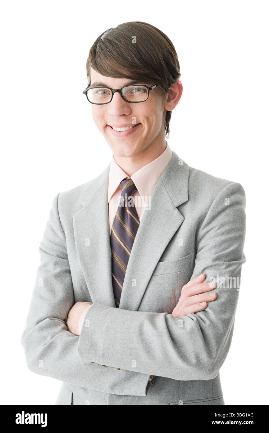 Portrait of a young man in a suit Stock Photo - Alamy