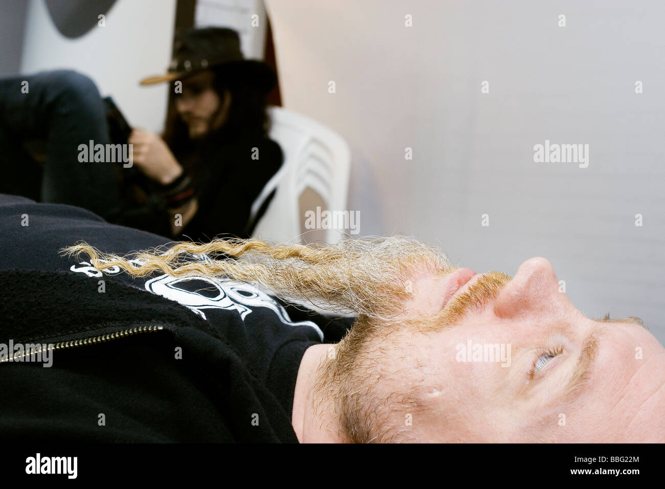 At backstage on Nightwish (a Finnish metal band) tour in Brazil Stock Photo