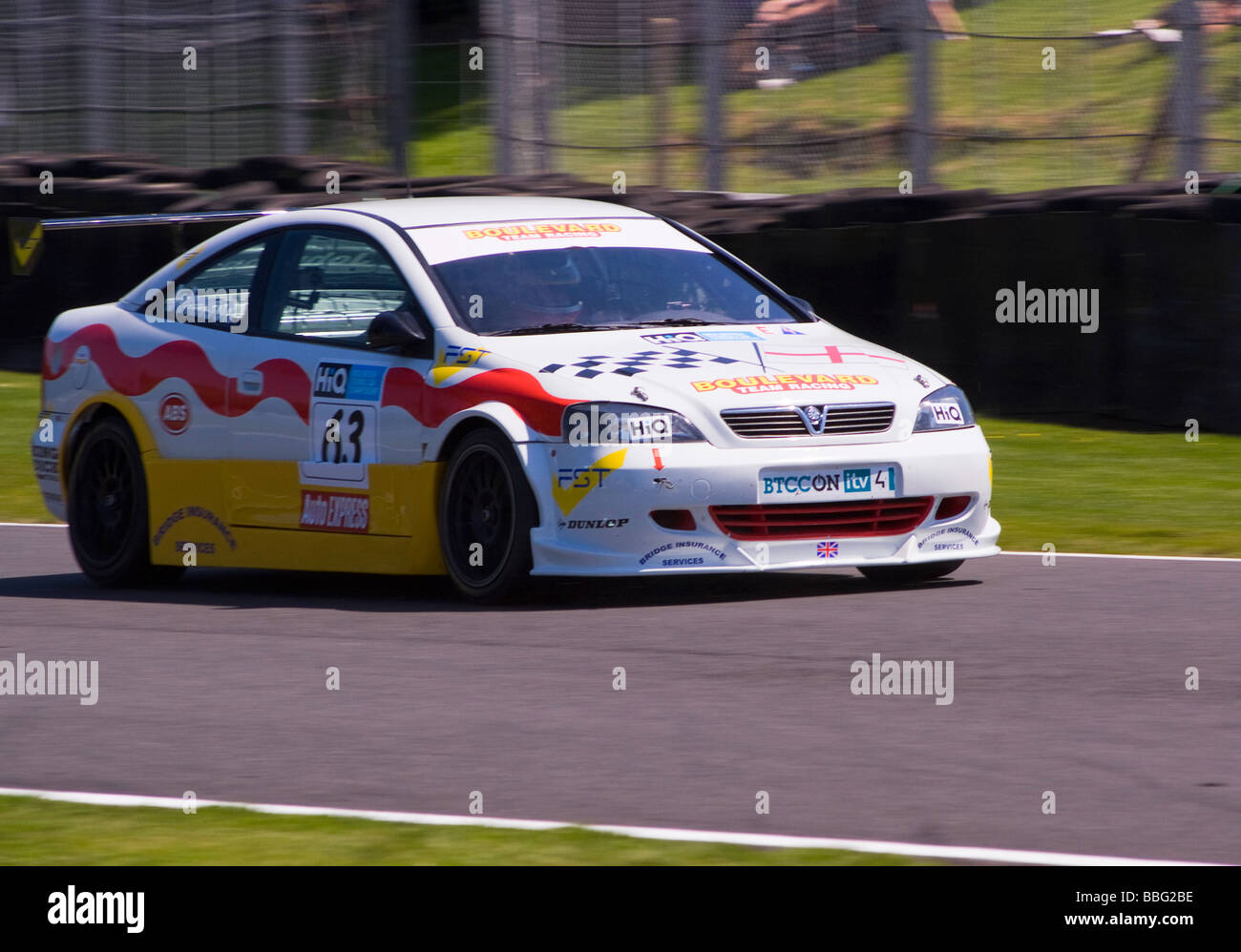 Boulevard Team Racing Vauxhall Astra Coupe Race Car Racing in British Touring Car Championship at Oulton Park Cheshire Stock Photo