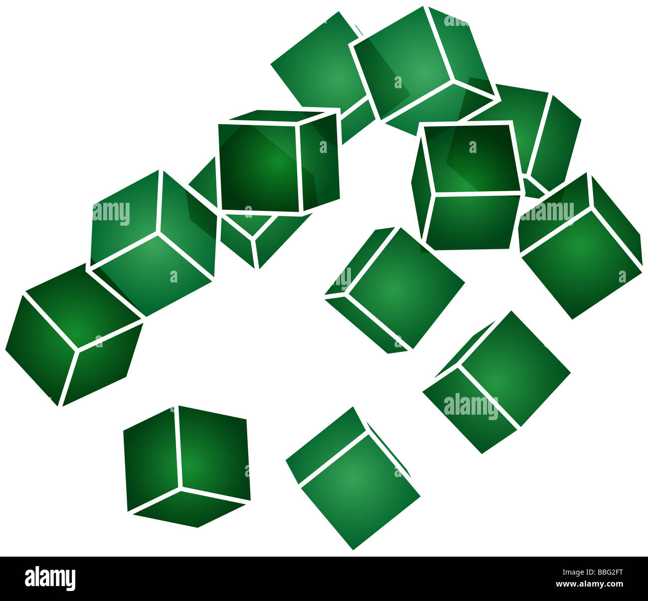 Rounded Cube Shape Abstract illustration of round floating cube shapes Stock Photo - Alamy