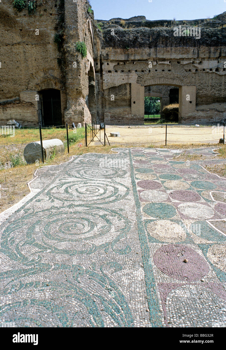 Mosaic floor, Baths of Caracalla, Rome, Lazio, Italy, Europe Stock Photo
