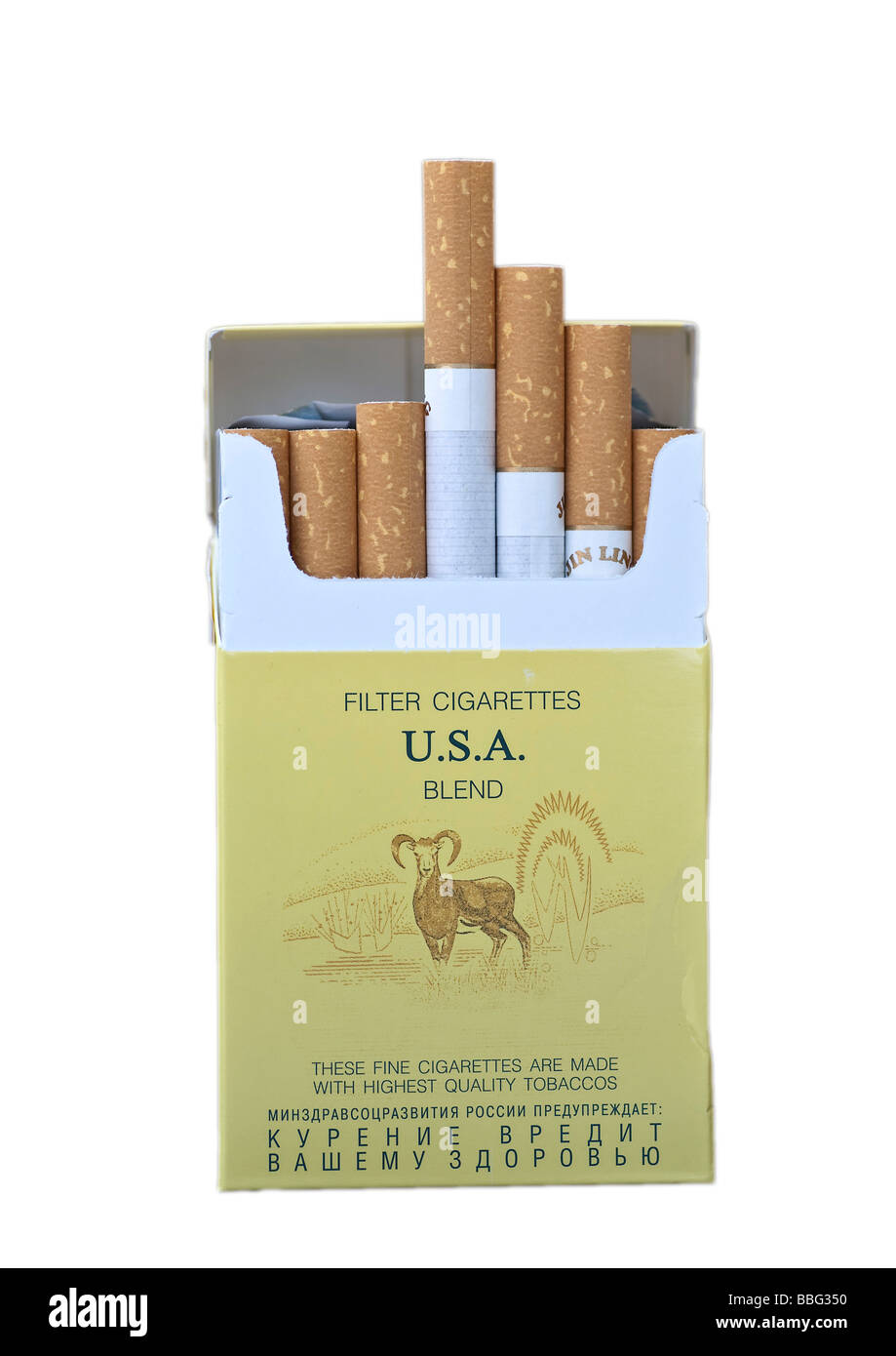 A pack of cigarettes, Jin Ling, cigarette brand most often smuggled from Russia to Germany Stock Photo