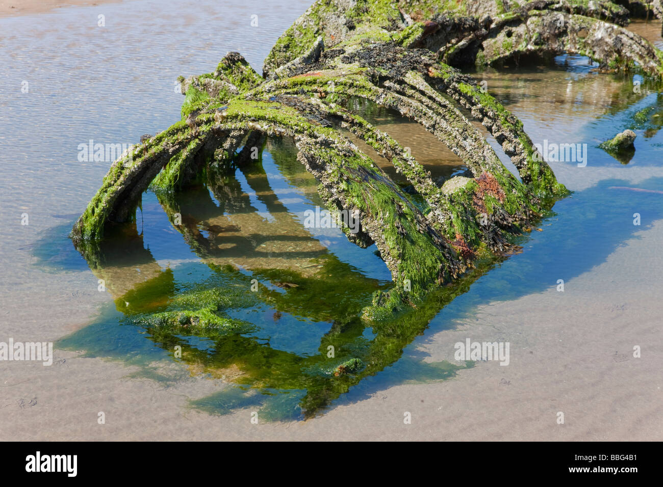 XT Craft midget submarine at Aberlady Bay (northern most Stock Photo