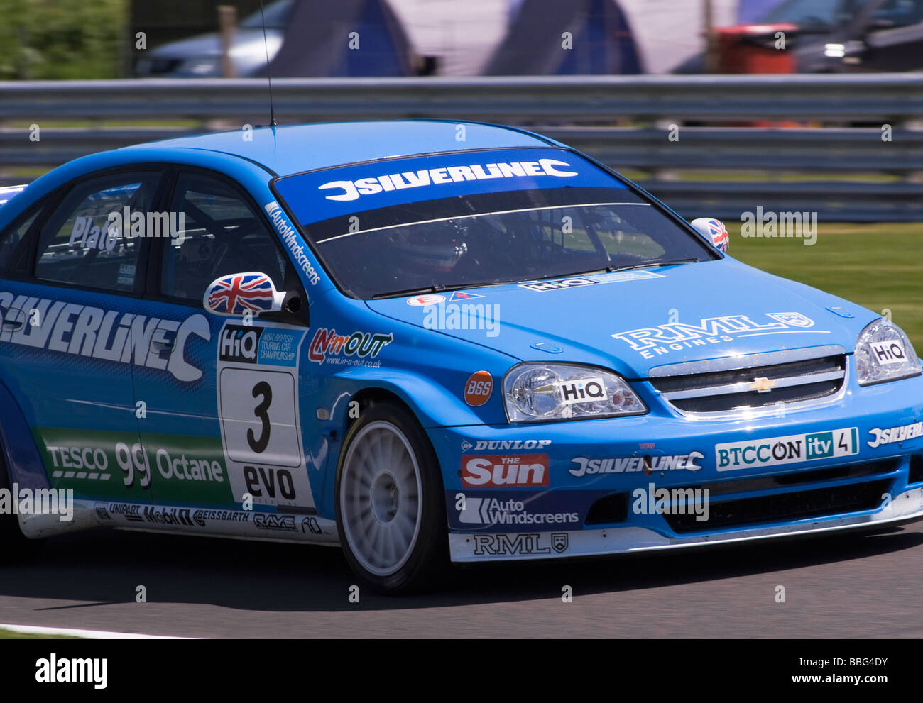 Pale Blue Racing Silverline Chevrolet Lacetti Race Car in British Touring  Car Championship at Oulton Park Cheshire England Stock Photo - Alamy