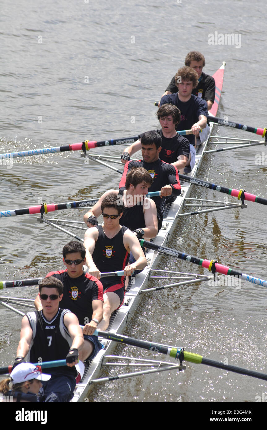 Rowing at Oxford University Summer Eights, UK Stock Photo Alamy