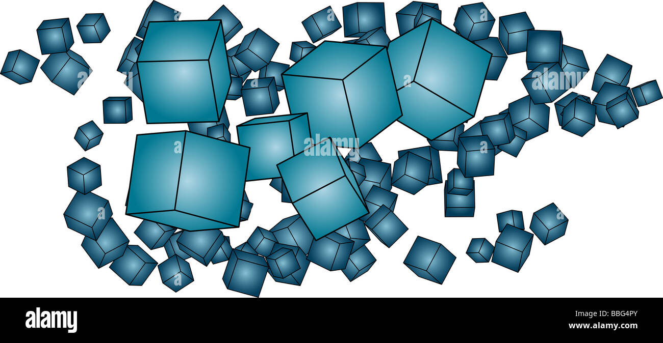 Rounded Cube Shape Abstract illustration of round floating cube shapes Stock Photo - Alamy