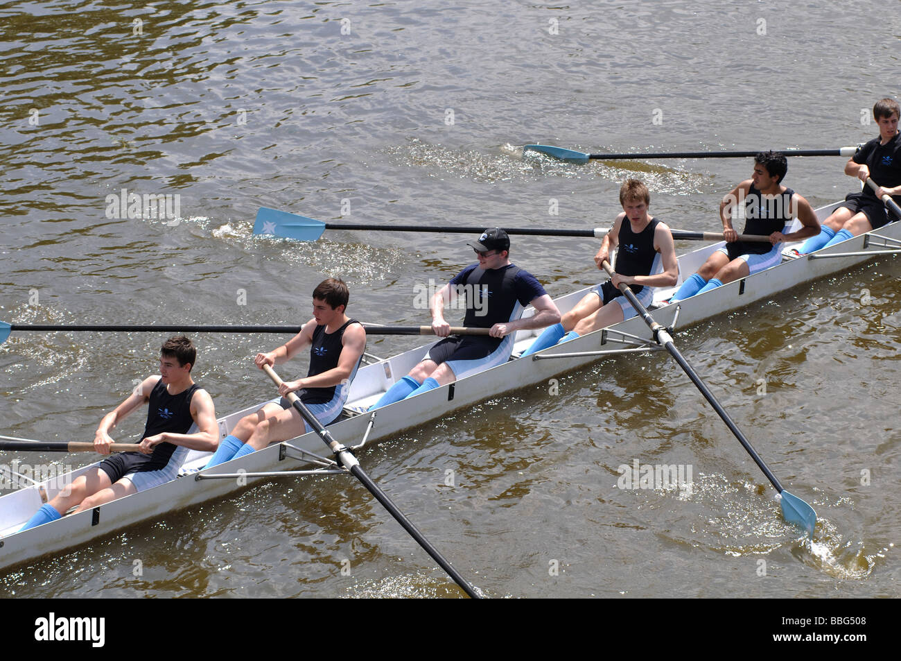 Rowing at Oxford Summer Eights Stock Photo - Alamy