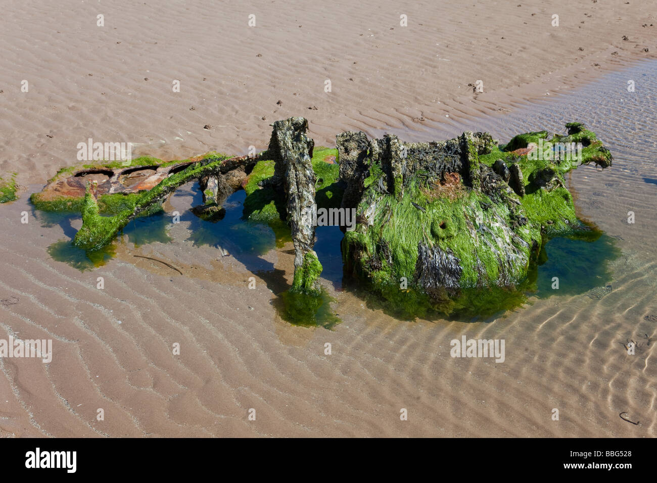 XT Craft midget submarine at Aberlady Bay (northern most Stock Photo