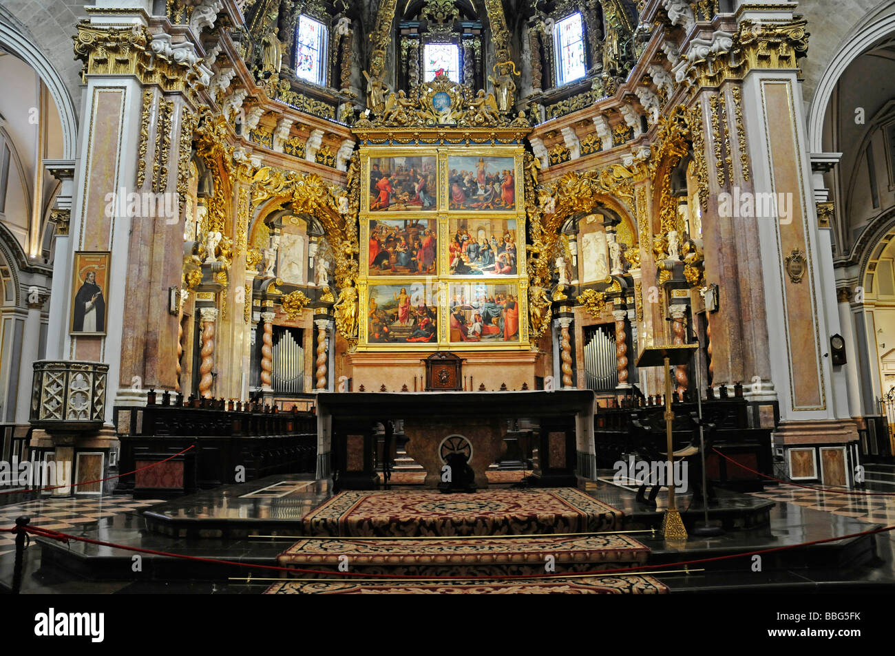 Altar, Museo Catedralicio, Diocesan Museum, museum, art, paintings, Catedral de Santa Maria Cathedral, Valencia, Spain, Europe Stock Photo
