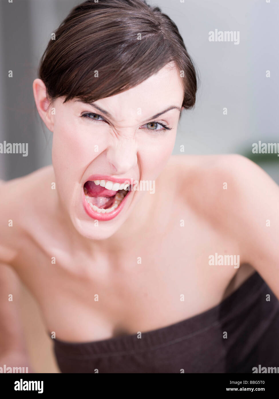 Woman making a face Stock Photo