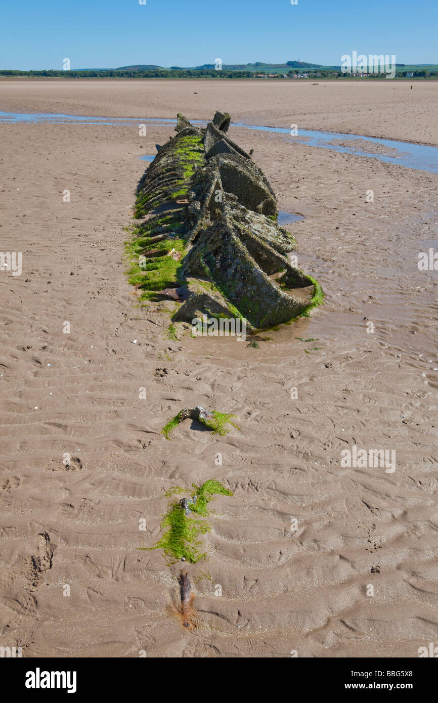 XT Craft midget submarine at Aberlady Bay (southern most Stock Photo