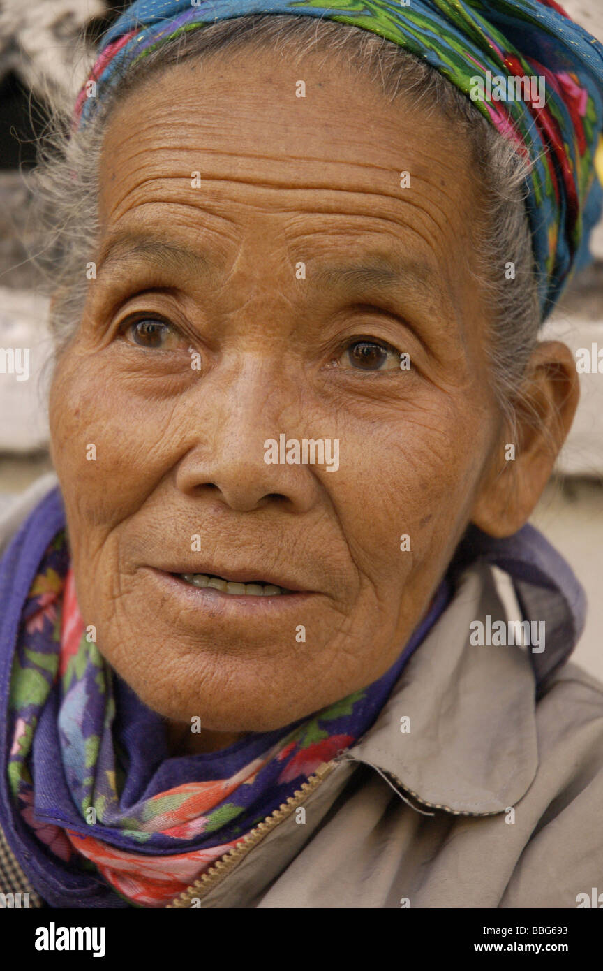 Portrait of a laotian woman in Vientiane, Laos Stock Photo