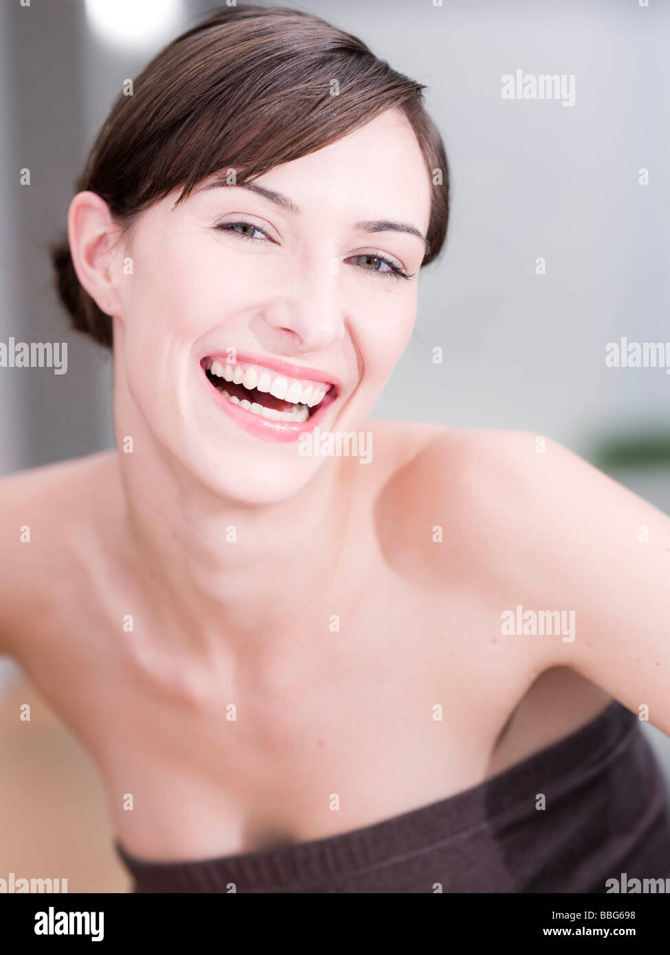 Woman making a face Stock Photo