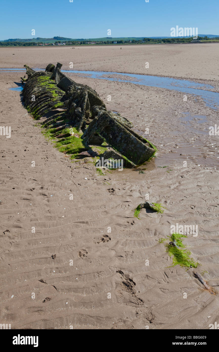 XT Craft midget submarine at Aberlady Bay (southern most Stock Photo