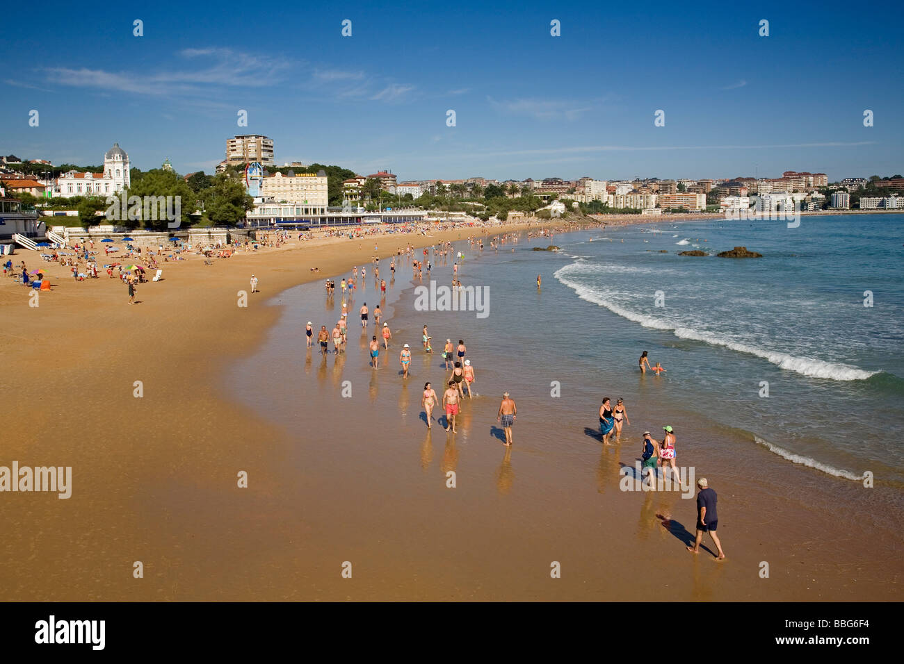 Playa del Sardinero Santander Cantabria España Sardinero Beaches in Santander Cantabria Spain Stock Photo