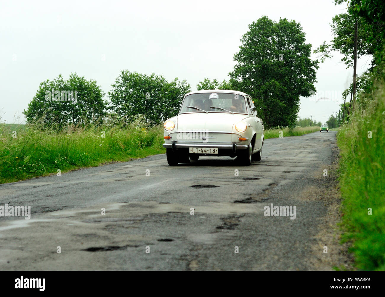 Skoda 1000 MB Vintage car on rural road Stock Photo