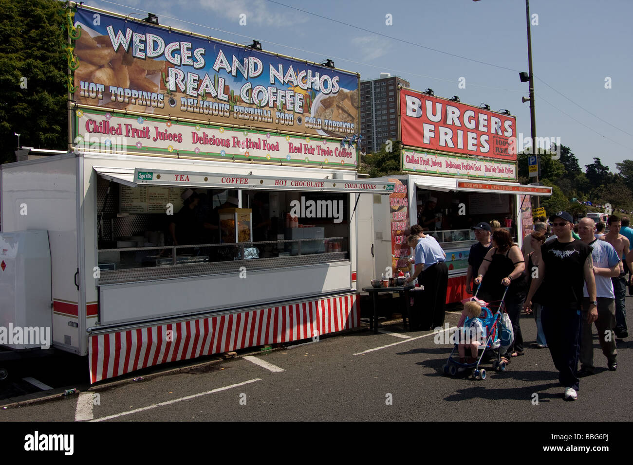 burger ships food stall stand joint hungry southend airshow england uk europe Stock Photo