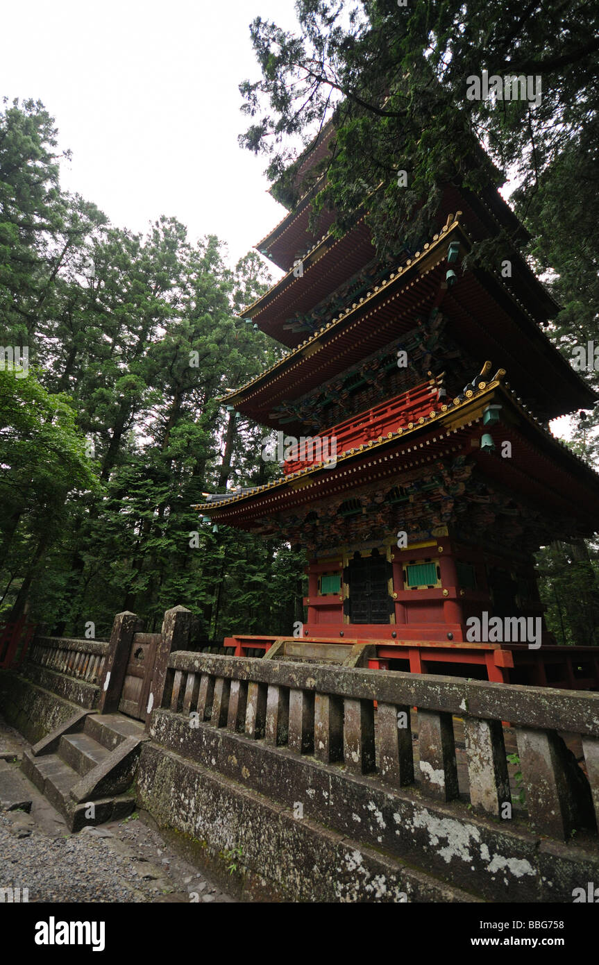 The Five Storied Pagoda. Tosho-gu Shinto Shrine. Nikko. Tochigi Prefecture. Japan. Stock Photo