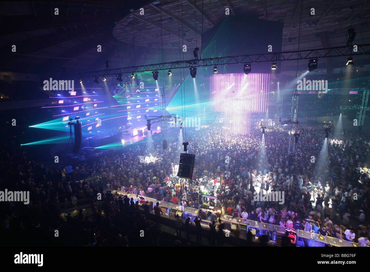 Mayday Techno Festival, Westfalenhalle concert venue, Dortmund, North Rhine-Westphalia Stock Photo