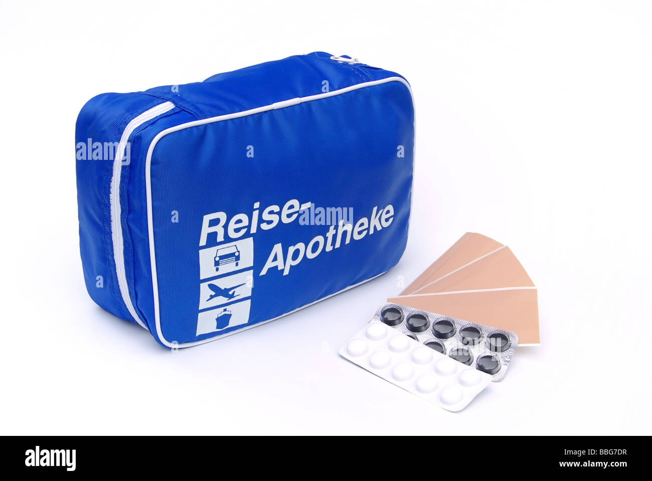 Reiseapotheke first aid travel kit 03 Stock Photo
