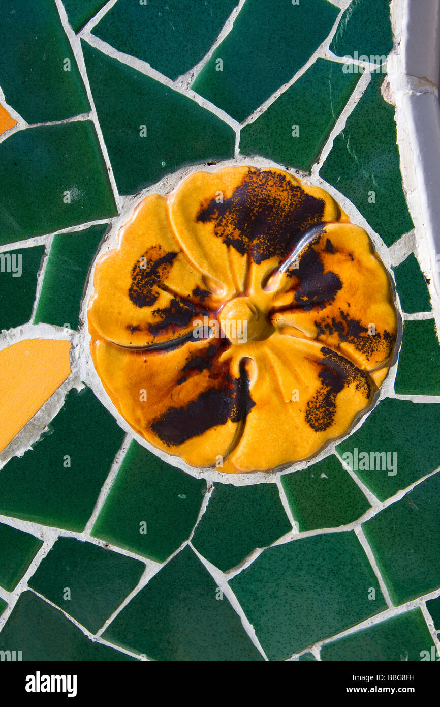 view on mosaic wall from ceramic broken tile Stock Photo - Alamy