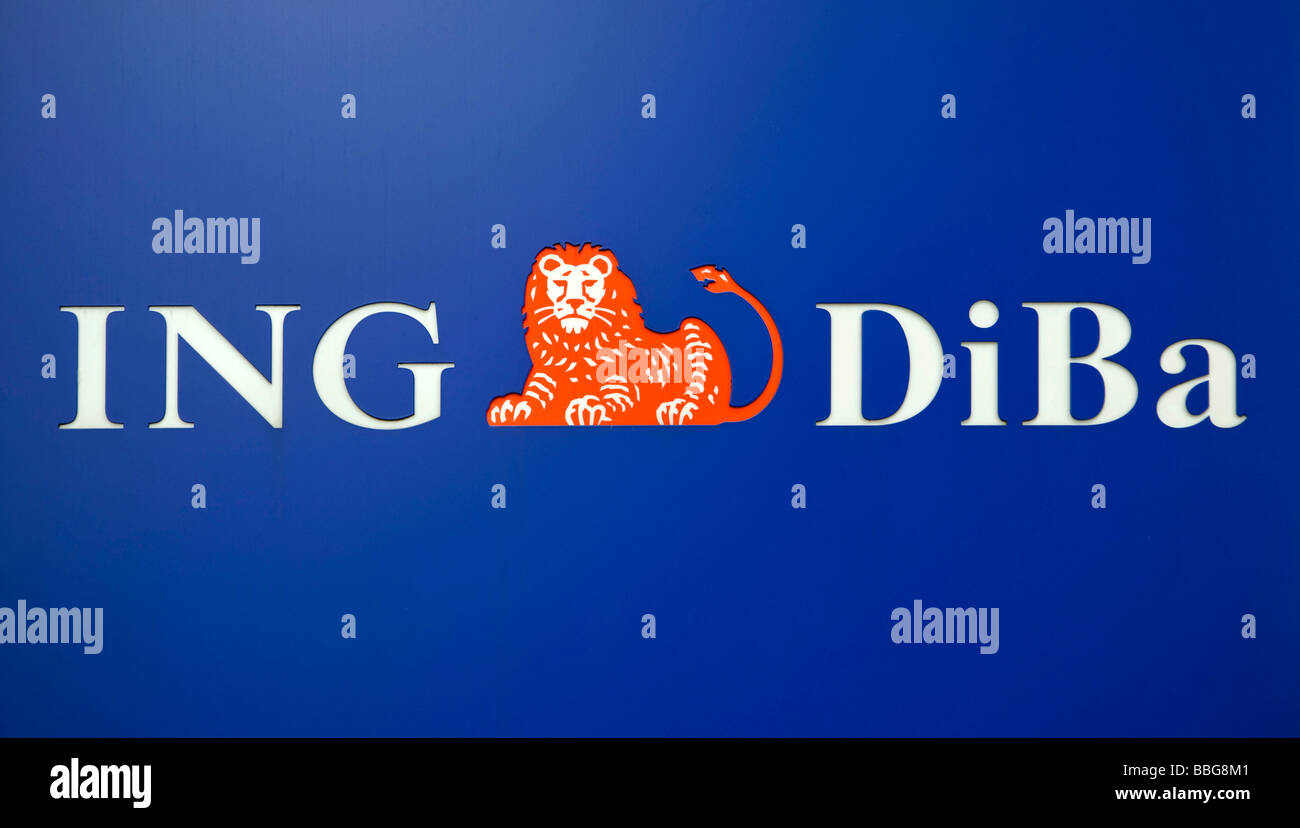 Logo on the headquarters of the Direktbank ING-DiBa AG bank in Frankfurt am  Main, Hesse, Germany, Europe Stock Photo - Alamy