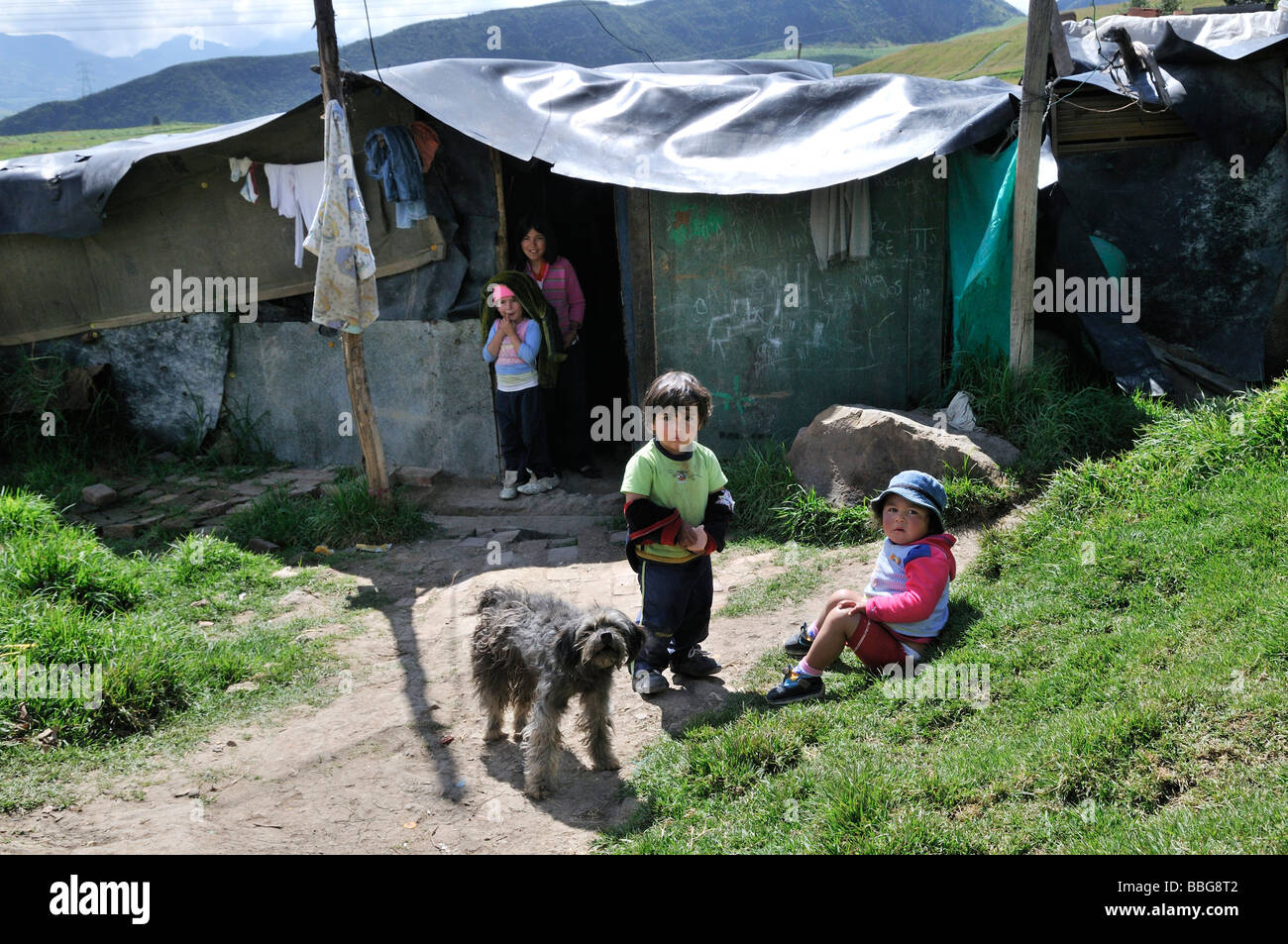 Children in the slums of Mochuelo Bajo, Bogotá, Colombia, South America Stock Photo