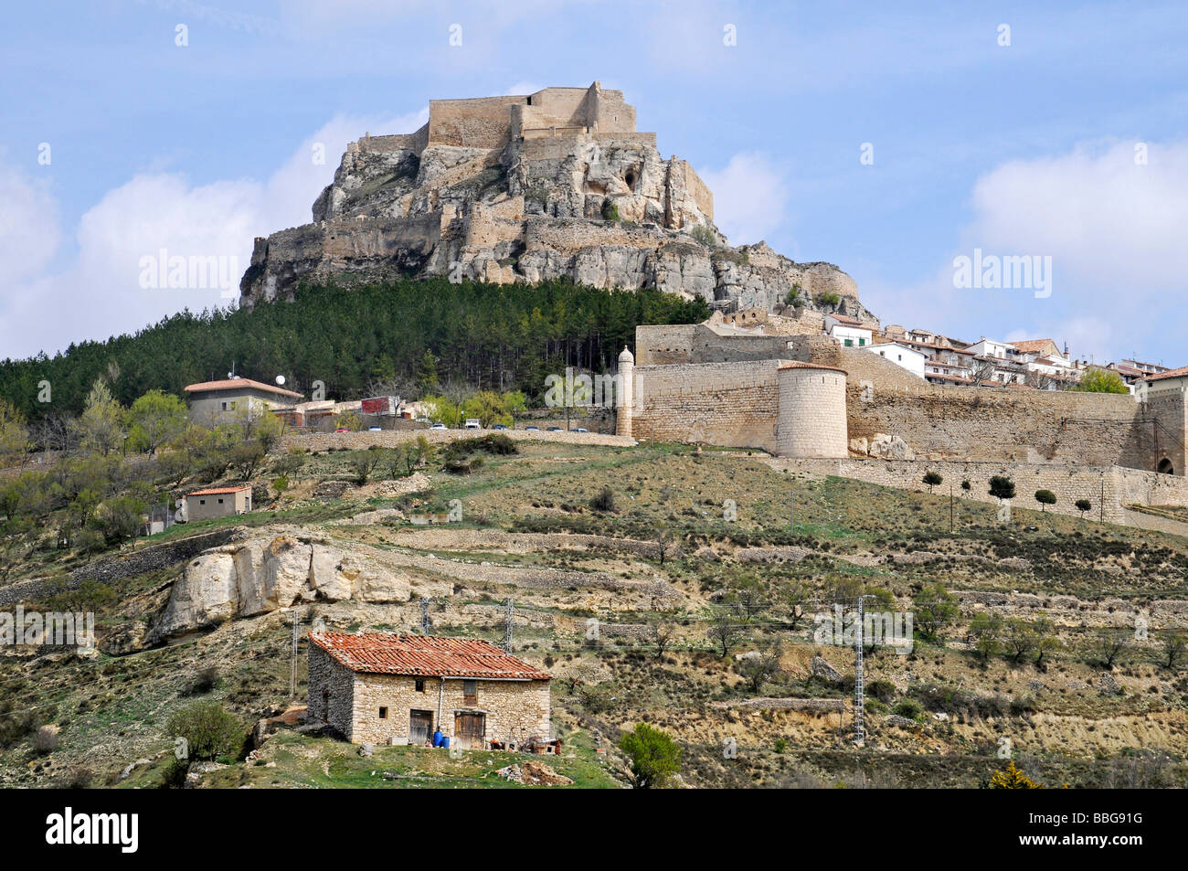 View of city, Castillo, castle, fortress, mountain, Morella, Castellon