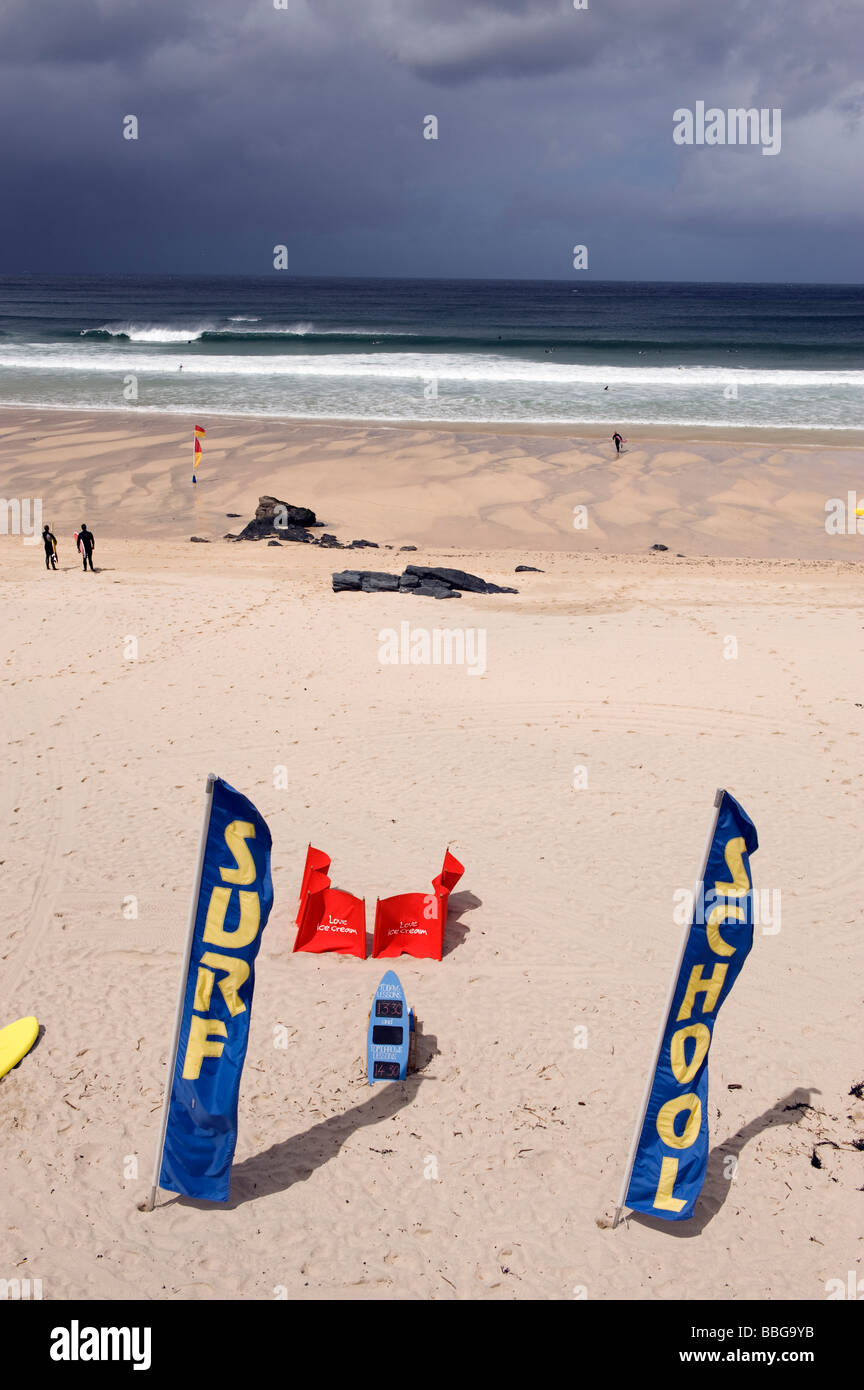 Surf School on Porthmeor Beach at 'St Ives' in Cornwall Stock Photo
